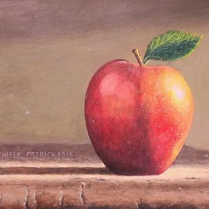 Bei ricordi, di Patrick Ezechiele. Dipinto a colori, acrilico su carta 24 x 32 cm.